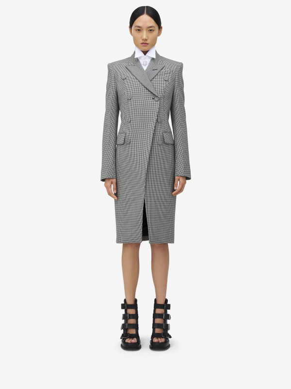 ALEXANDER MCQUEEN - Houndstooth Cutaway Coat - Item 824696QJAE11080